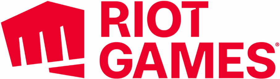 Riot Games logo features a stylized red fist and the words "RIOT GAMES" in bold red letters.